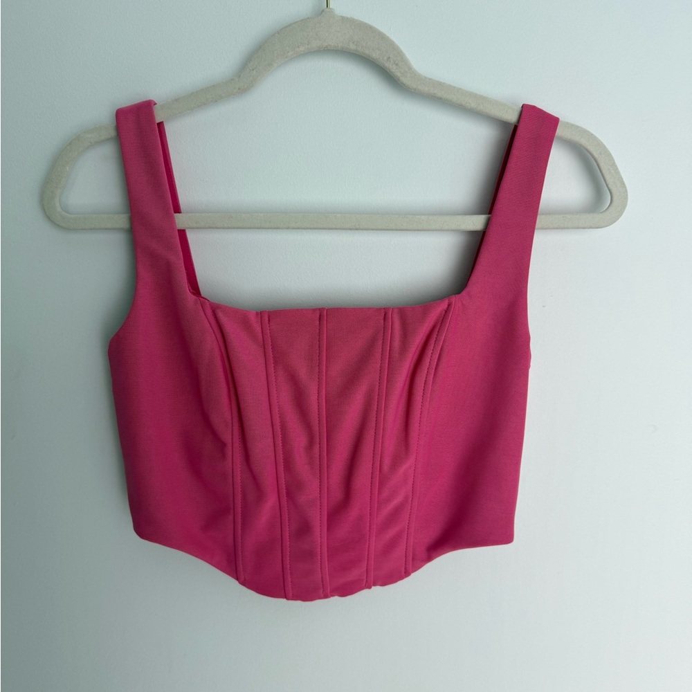 Edikted Pink Fitted Bustier Crop Top